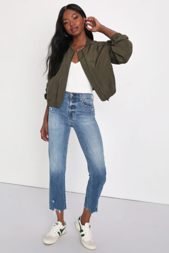 Lulus Green Bomber Jacket