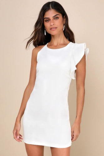 Lulus Ruffle One Shoulder Dress