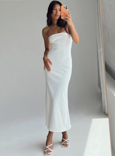 PP White Strapless Dress