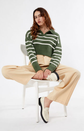 Pacsun Green Striped Sweater