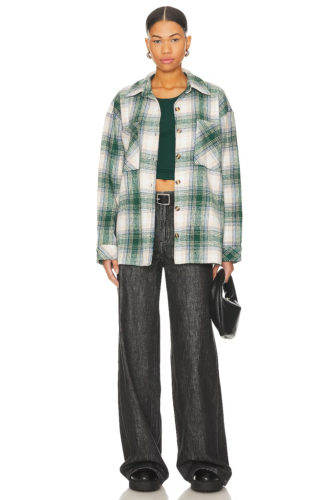 Revolve Green Plaid Shacket