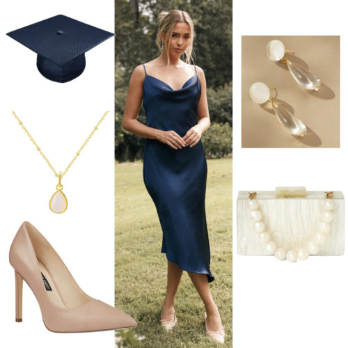 Solid Color Dress Grad Outfit