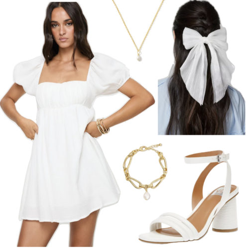 White Grad Dress Outfit