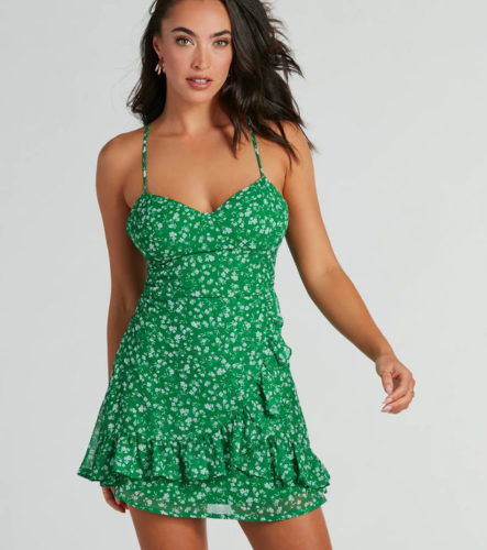Windsor Green Floral Mini Dress