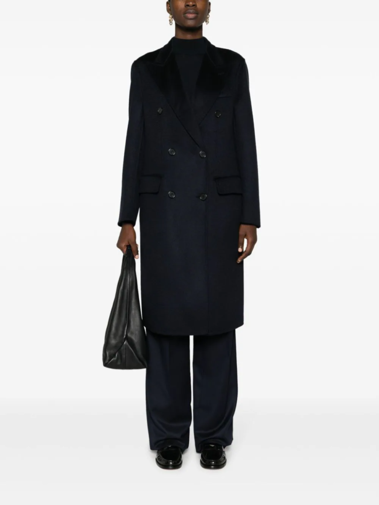 Brioni womens coat in navy cashmere