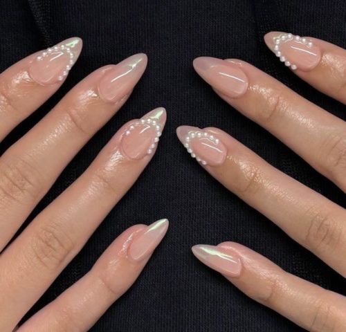Pearl French nails from Etsy