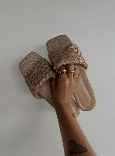 PP Rafia Flat Sandals