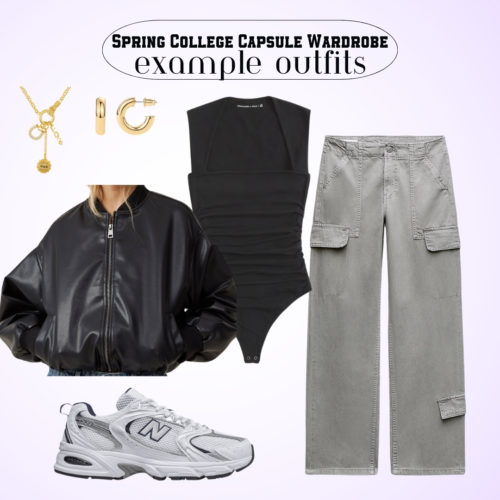 Spring Capsule College Outfit Cargo Pants and Bodysuit