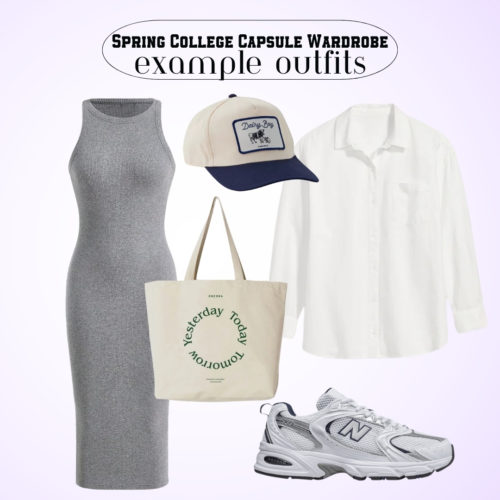 Spring Capsule College Outfit Dress and Sneakers