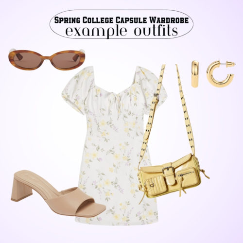 Spring Capsule College Outfit Floral Dress