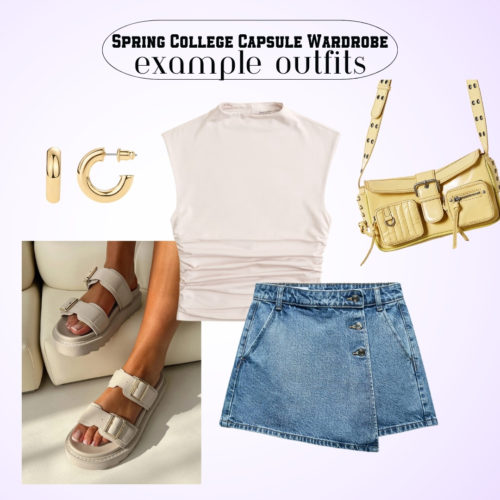 Spring Capsule College Outfit with skort and sandals