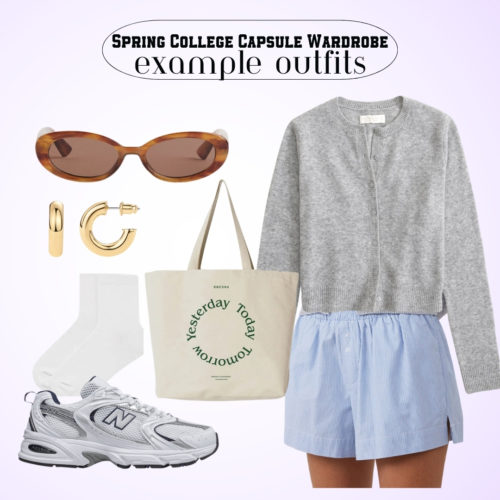 Spring Capsule Wardrobe Outfit Cardigan and Shorts