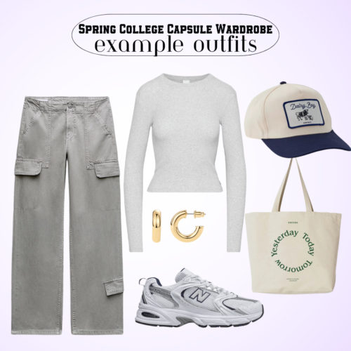 Spring Capsule Wardrobe Outfit Cargo Pants Long Sleeve