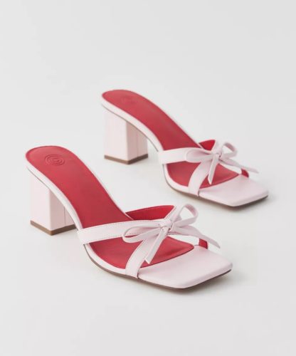 UO Pink Bow Mules