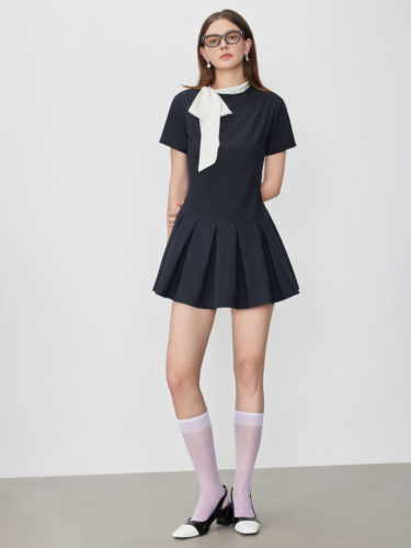 Bowknot pleated dress from Cider