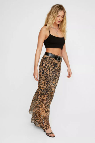 Nasty Gal Leopard Print Maxi Skirt