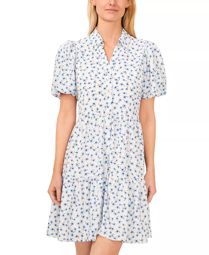 Women's Floral Print Balloon Sleeve Babydoll Shirtdress - marshalls like stores