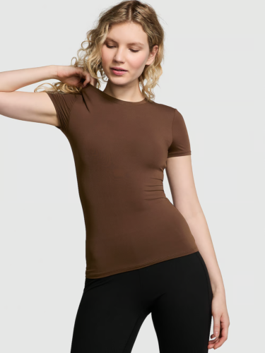 Fitted tee from Victoria's Secret in brown that's similar to skims
