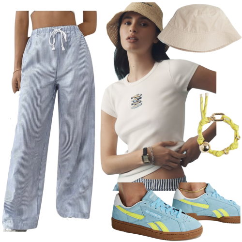 fisherman core outfit striped pants