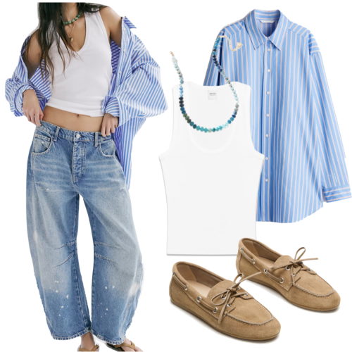 spring 2025 college outfits button down shirt