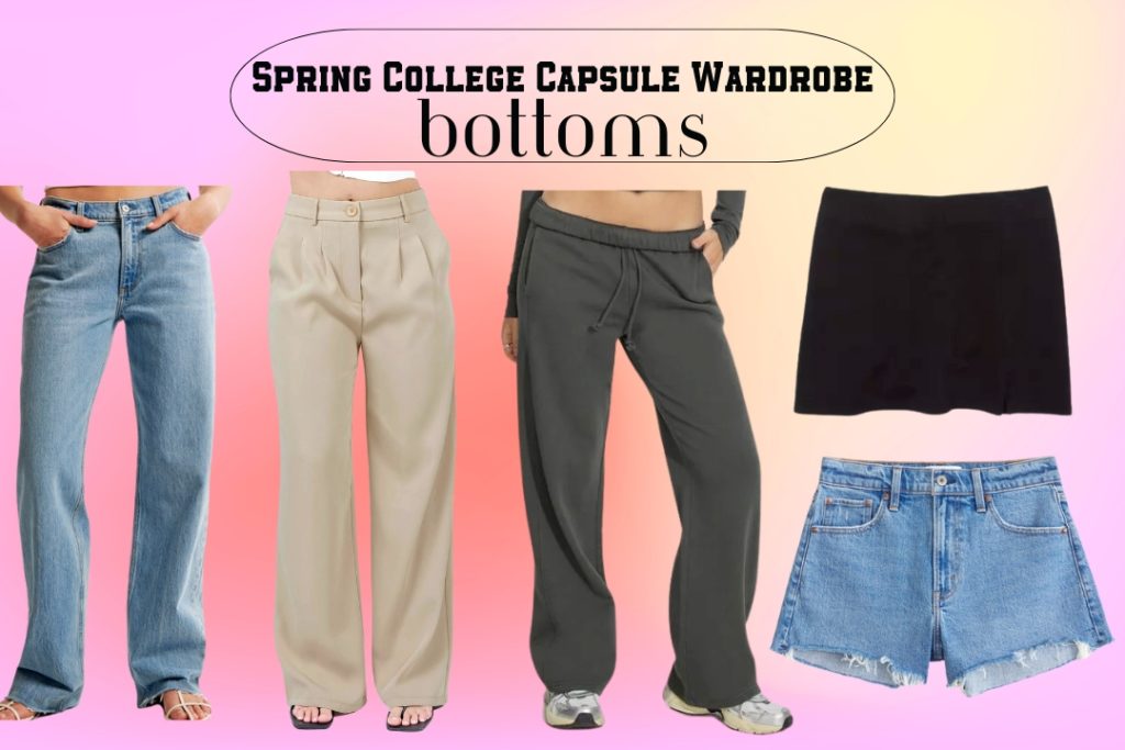 spring capsule wardrobe 2025 bottoms