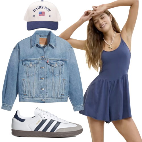 spring college romper outfit