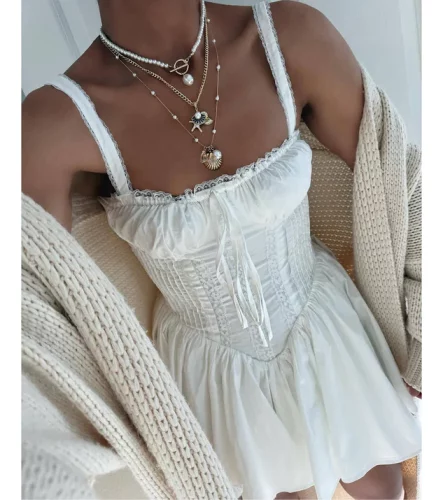 windsor white drop waist dress