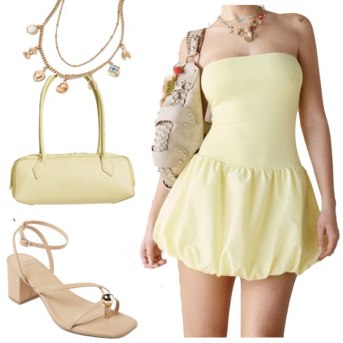 bubble hem mini dress outfit