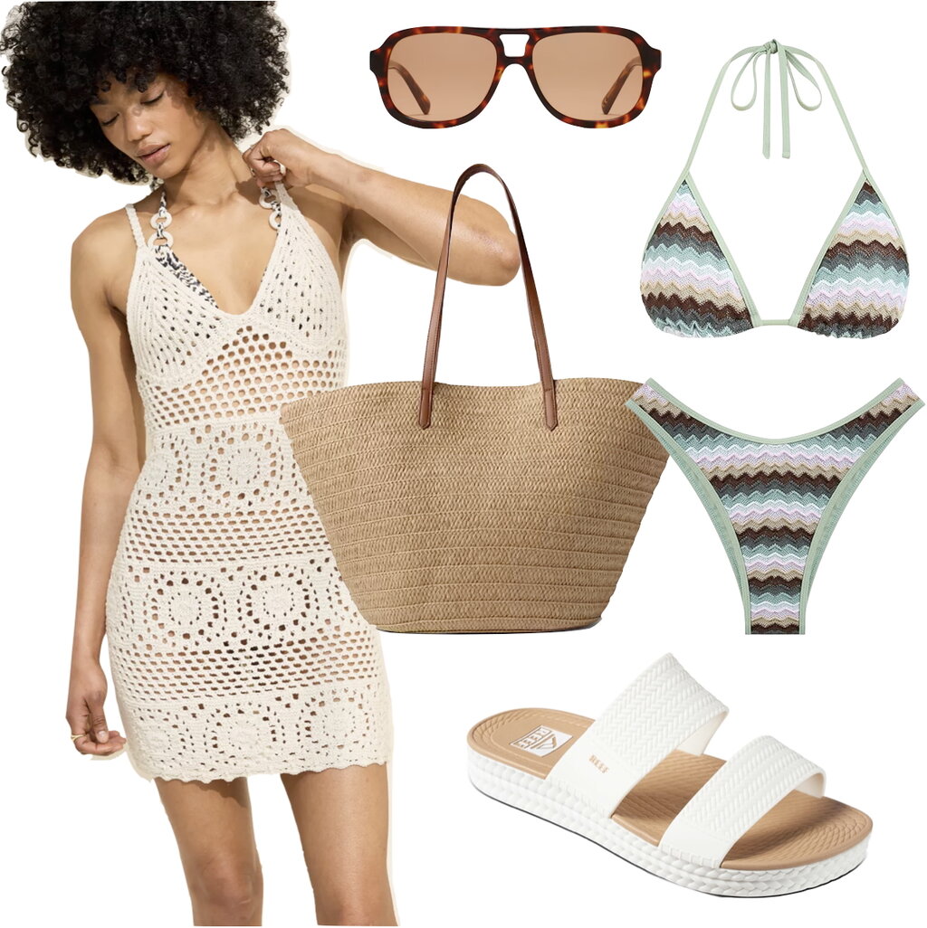 crochet beach dress outfit 2025