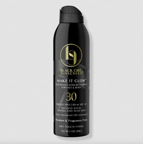 black girl sunscreen mist