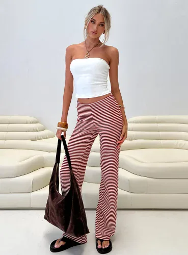 pp red white striped pants