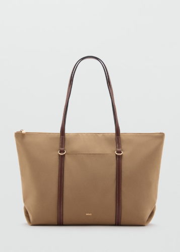 mango beige tote bag