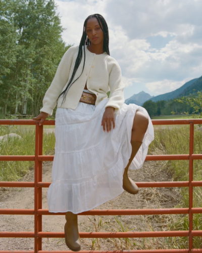 af country chic white maxi skirt
