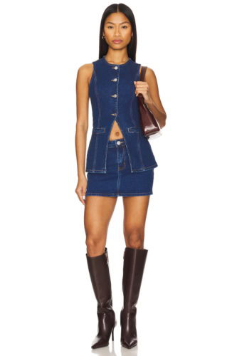 revolve dark wash denim top