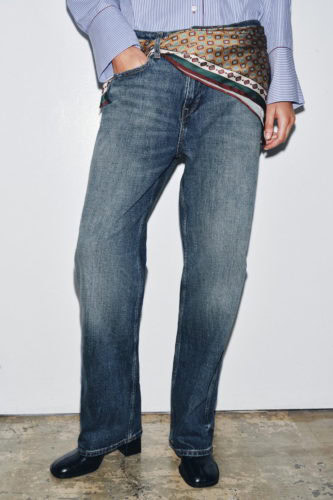 zara low rise scarf jeans