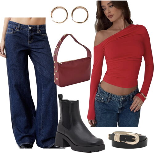 casual holiday night out outfit 2025