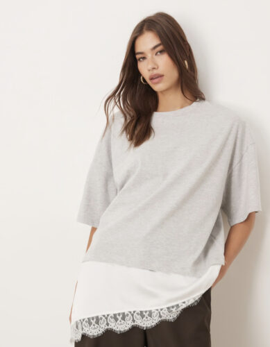 Asos lace hem t-shirt