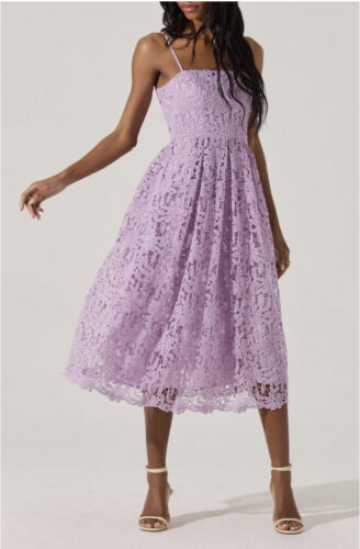 NR orchid floral lace midi dress