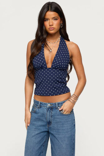 edikted polka dot halter top