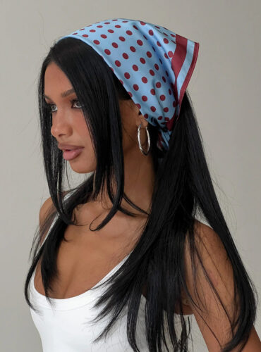 pp blue polka dot scarf