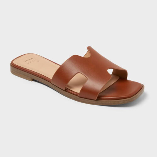 target slide sandals brown